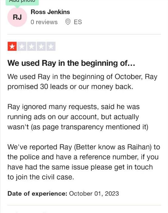 Ray Hussain Scam Victims