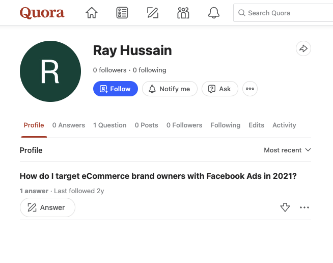 Ray Raihan Hussain social Quora 2