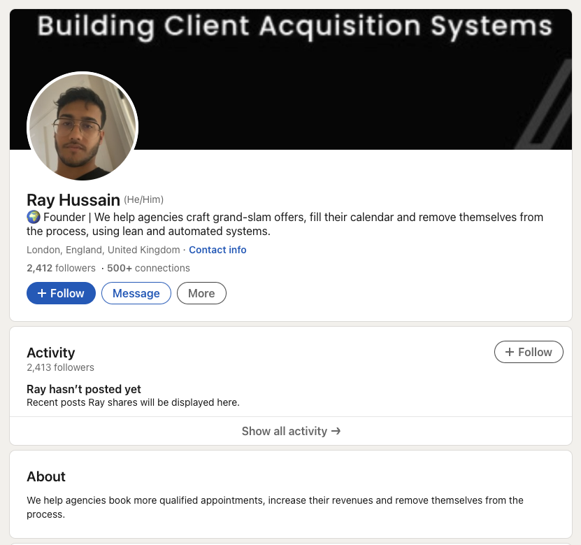 Ray Raihan Hussain social linkedin